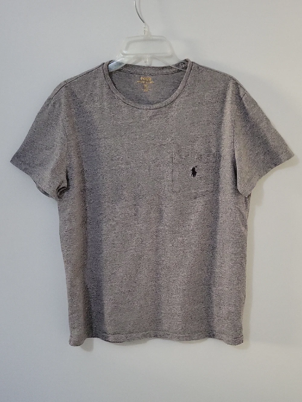 Polo by Ralph Lauren Heather Gray Crewneck Pocket Tee, Size Medium
